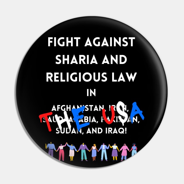 Fight Religious Law in the USA - Graffiti Pro Choice Pin by EvolvedandLovingIt