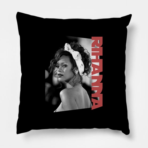 graceful rihanna - monochrome style Pillow by BUBBLEMOON