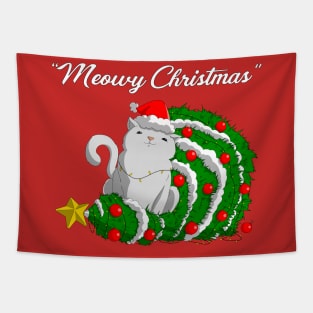 Meowy Christmas Tapestry