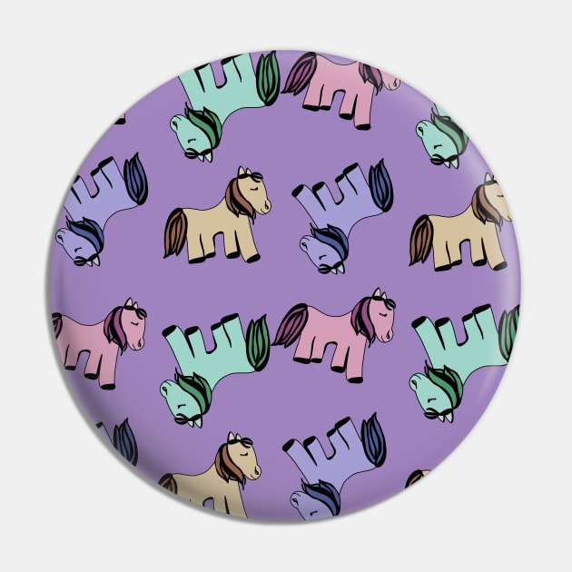 Ponies pattern Pin by Antiope