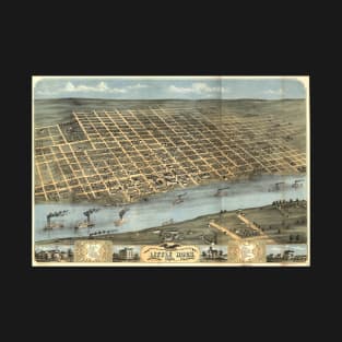 Vintage Pictorial Map of Little Rock AR (1871) T-Shirt