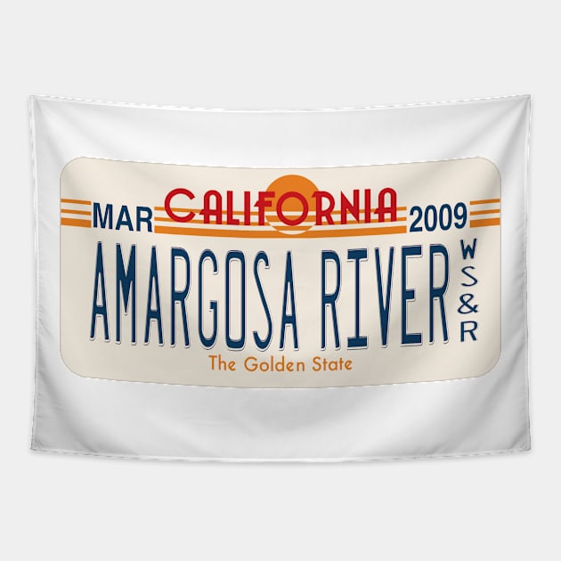 Amargosa River Wild, Scenic and Recreational River license plate Tapestry by nylebuss