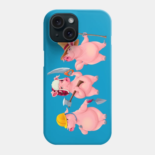 Three little pigs Phone Case by ddraw