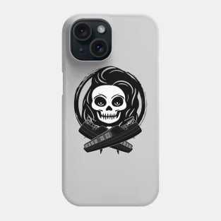 Roving Trader Skull and Narrowboat Black Logo Phone Case