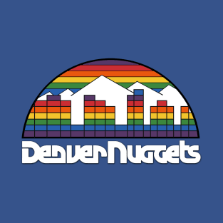 Denver Nuggets 1990s Retro NBA Logo Design T-Shirt