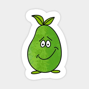 Funny Food Happy Green Pear Magnet