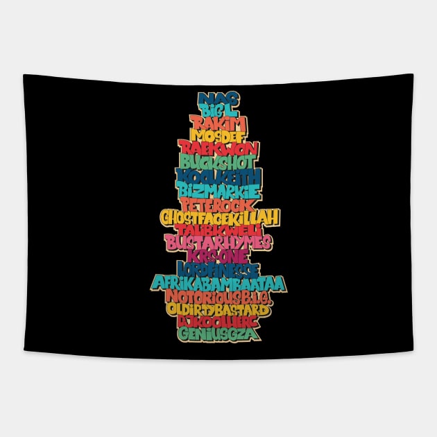 Rap Legends. Funky Design. Hip hop Allstars 90´s. Tapestry by Boogosh