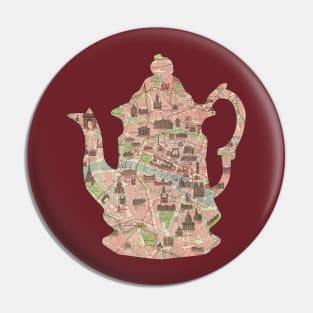 French Teapot cut from 1911 Tourist Map of Paris Pin