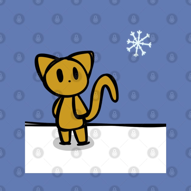 First Snowflake Cute Winter Cat by Cheesy Pet Designs