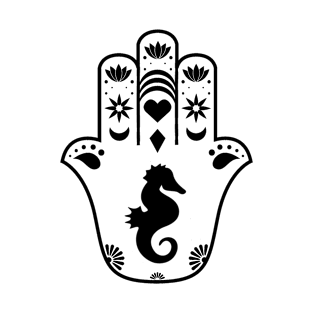 Seahorse Hamsa Hand T-Shirt