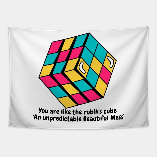 Rubik beautiful mess Tapestry by 1onekraft