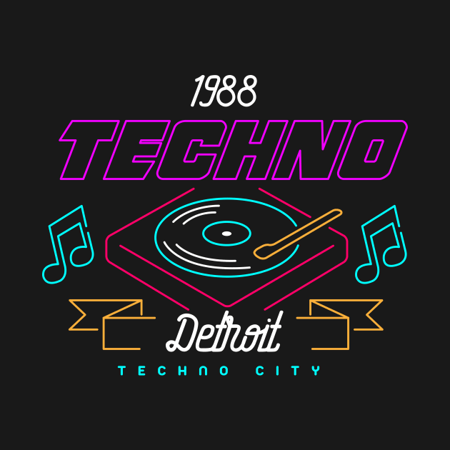 Detroit Techno Vintage Retro 80s Music by Kogarashi