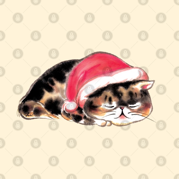 Xmas sleeping cat by juliewu