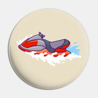 Jet Ski Boat Cartoon Pin