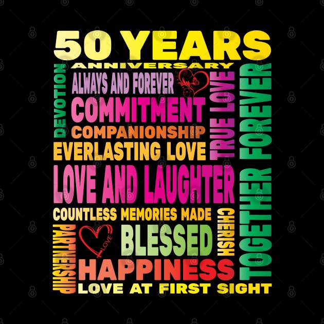 50 Years Anniversary of Love Happy Marriage Couple Lovers by Envision Styles