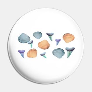 Pastel  Fossils and Shells Pin