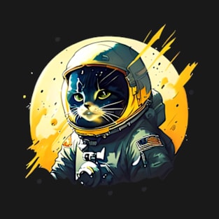 Astronaut cat splash art T-Shirt