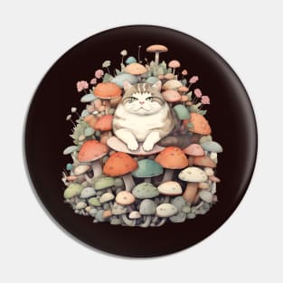 Feline Forest Fungi: Whimsical Adventures of Cats and Mushrooms Pin