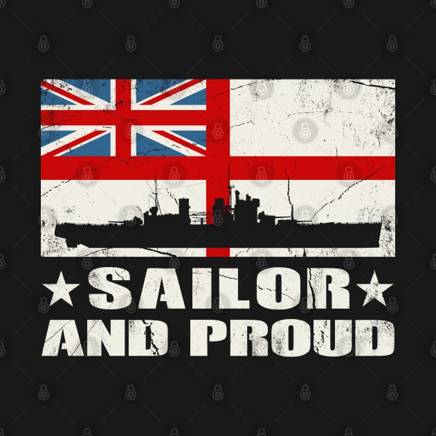 Sailor and Proud British Flag Design by NicGrayTees