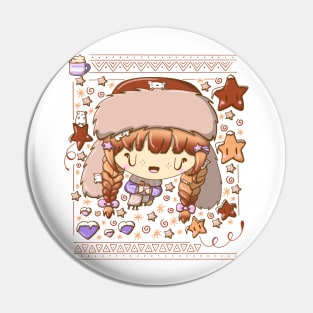 Cute hot choco bubble head cutie Pin