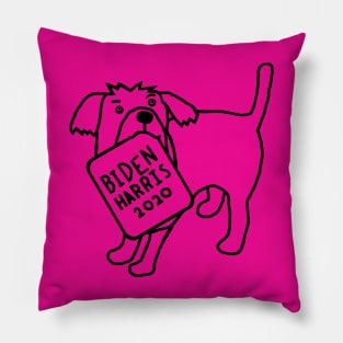 Backprint Dog with Biden Harris Sign Outline Pillow