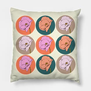 Retro Style Poppy Pop Art Pillow