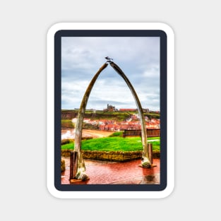 Whitby Whale Bones Arch Framing Whitby Abbey And Church Magnet