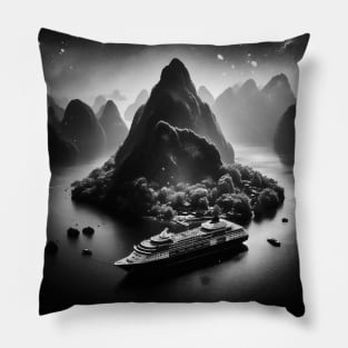 Monochromatic Summer Family Cruise Ship Pillow