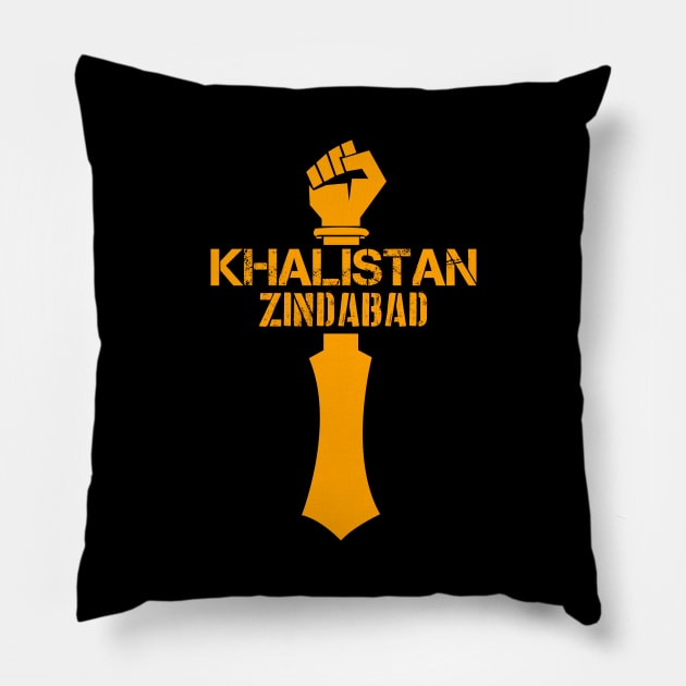 Khalistan Zindabad Pillow by inkstyl