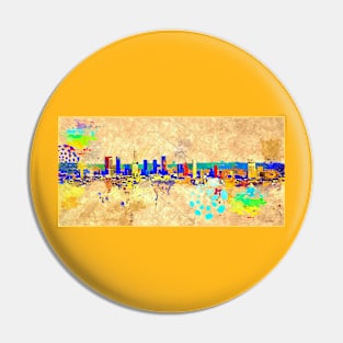 Los Angeles Skyline Grunge Pin