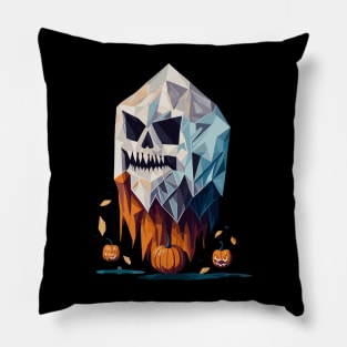 Geometric Halloween Ghost Pillow