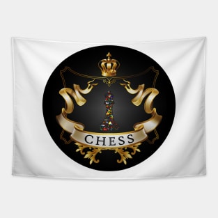 Chess Shield with Colorful Queen Tapestry