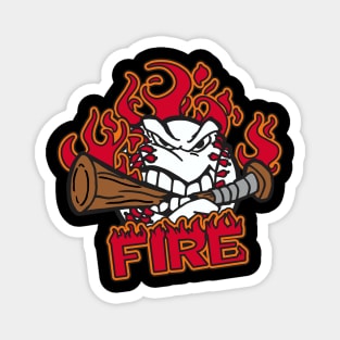 Fire Baseball Magnet