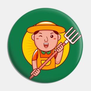 Farmer Man Pin