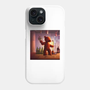 Cyborg bartender Teddy bear Phone Case