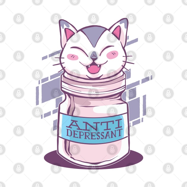 Anti Depressive Cat Design by LR_Collections