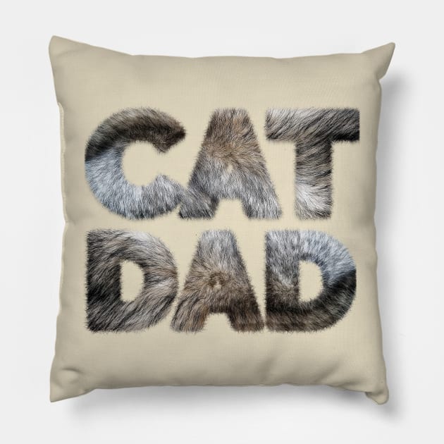 Cat Dad (Furry Text) Pillow by leBoosh-Designs