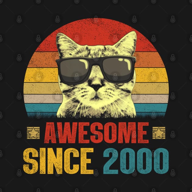 Awesome Since 2000 24th Birthday Gifts Cat Lover by Whataboutyou Cloth