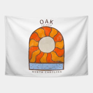 Oak Island, NC Summertime Vacationing Burning Sun Tapestry