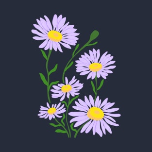 Lilac Asters Flowers T-Shirt