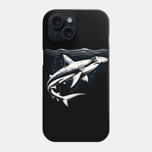 Great White's Grace: Shark Art T-shirt Phone Case