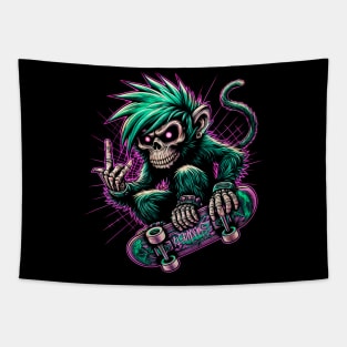 Hardcore Monkey | Skater Monkey | Monkey Art | Cool Monkey | Graffiti Monkey Tapestry