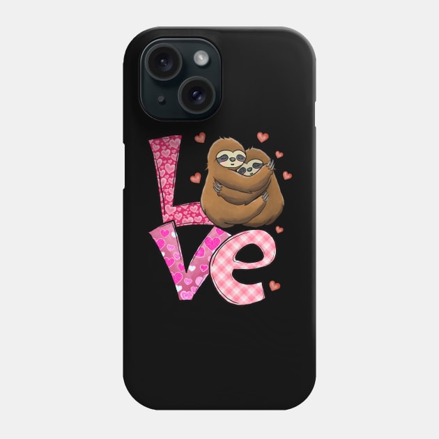 Love Heart Couple Sloth Valentine Day Phone Case by luxembourgertreatable