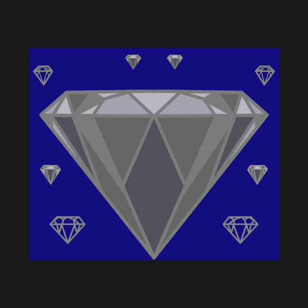 Silver diamond on sapphire by Aesir_Artwork