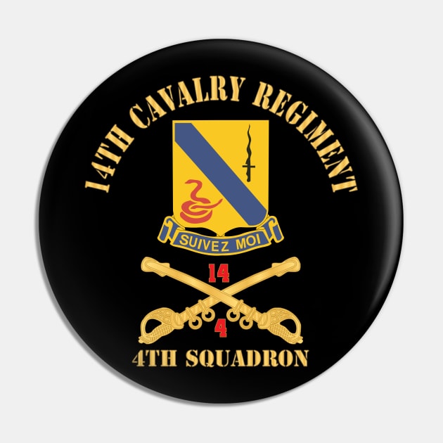 Army - 14th Cavalry Regiment w Cav Br - 4th Squadron - Red Txt X 300 Pin by twix123844