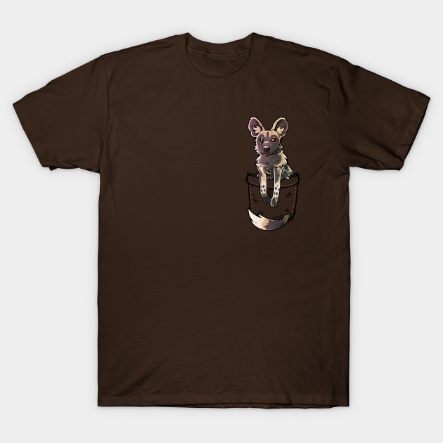 Discover Pocket Cute African Wild Dog Wildlife - African Wild Dog - T-Shirt