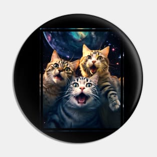 Funny Cat Moon Selfie Cute Kitten Pin