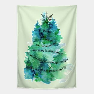 Winter Wonderland Christmas Tree (black) Tapestry