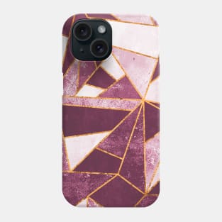 Rose Quartz Pink and Gold Minimal Modern Mosaic Phone Case