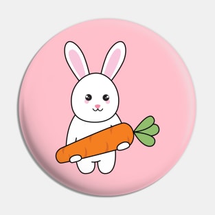 cute rabbit with carrot Pin